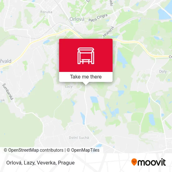 Карта Orlová, Lazy, Veverka