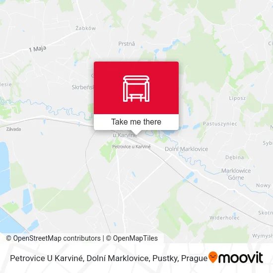 Карта Petrovice U Karviné, Dolní Marklovice, Pustky