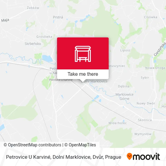 Карта Petrovice U Karviné, Dolní Marklovice, Dvůr