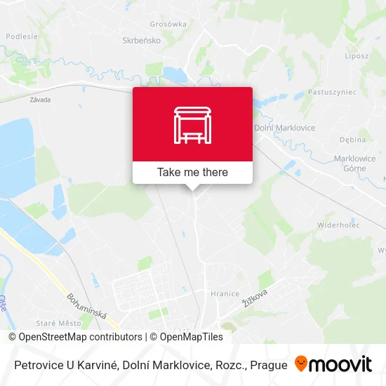 Карта Petrovice U Karviné, Dolní Marklovice, Rozc.
