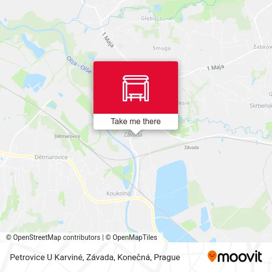Карта Petrovice U Karviné, Závada, Konečná