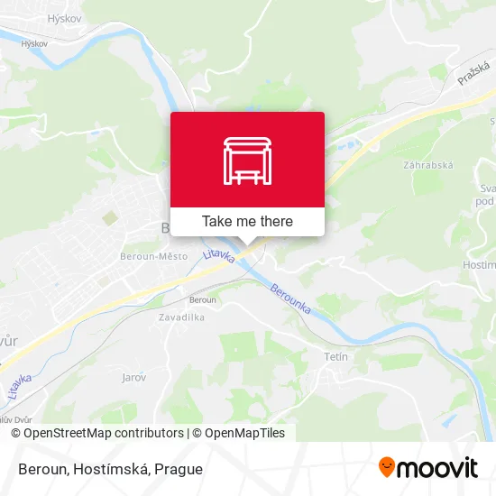 Карта Beroun, Hostímská