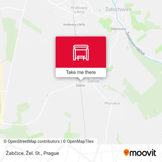 Карта Žabčice, Žel. St.