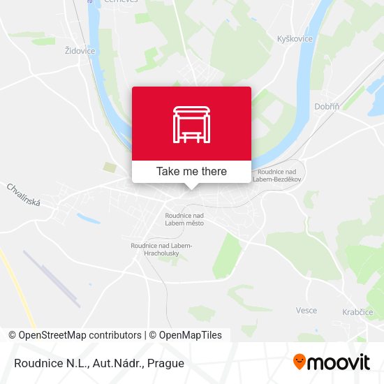 Roudnice N.L., Aut.Nádr. map