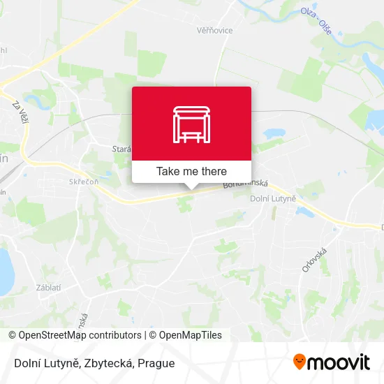 Карта Dolní Lutyně, Zbytecká
