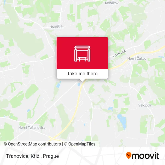 Карта Třanovice, Křiž.