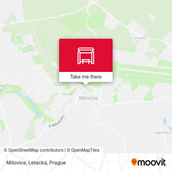 Карта Milovice, Letecká