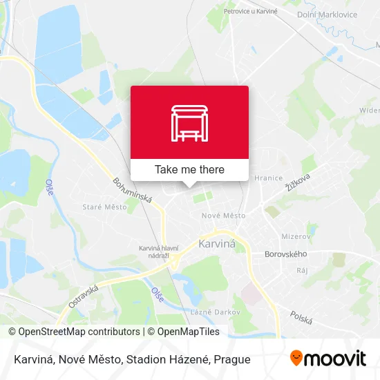 Карта Karviná, Nové Město, Stadion Házené