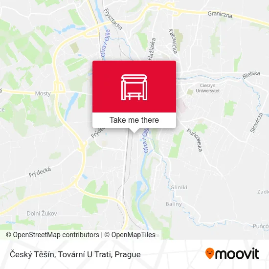 Карта Český Těšín, Tovární U Trati