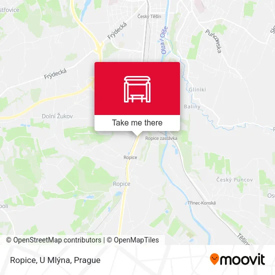 Карта Ropice, U Mlýna