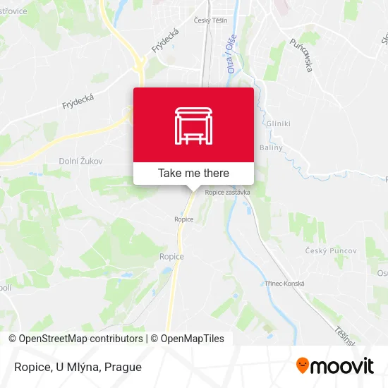 Карта Ropice, U Mlýna