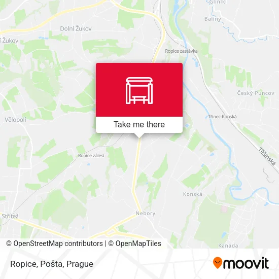 Ropice, Pošta map