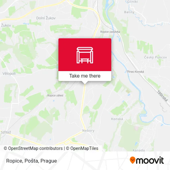 Карта Ropice, Pošta