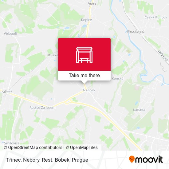 Карта Třinec, Nebory, Rest. Bobek