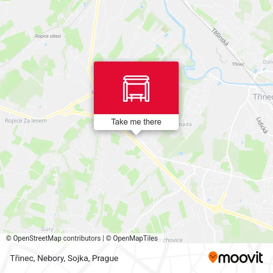 Карта Třinec, Nebory, Sojka