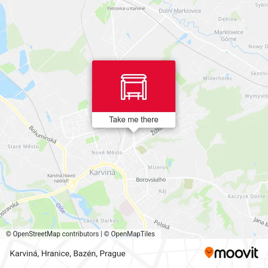 Карта Karviná, Hranice, Bazén
