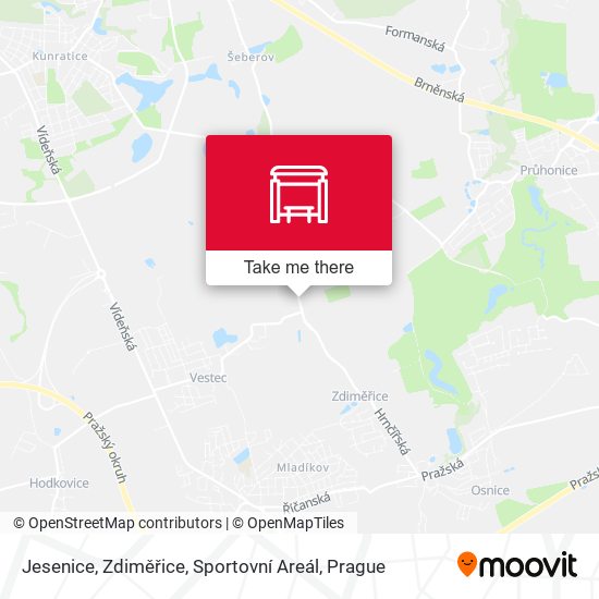 Jesenice, Zdiměřice, Sportovní Areál map