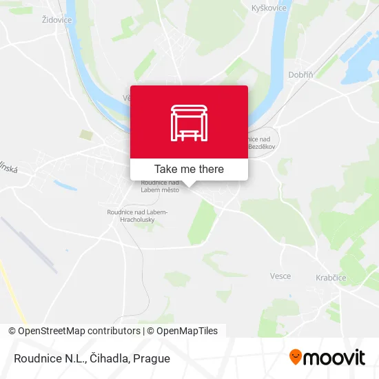 Карта Roudnice N.L., Čihadla