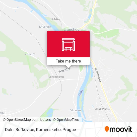 Dolní Beřkovice, Komenského map