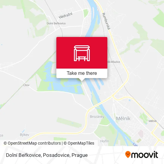 Карта Dolní Beřkovice, Posadovice