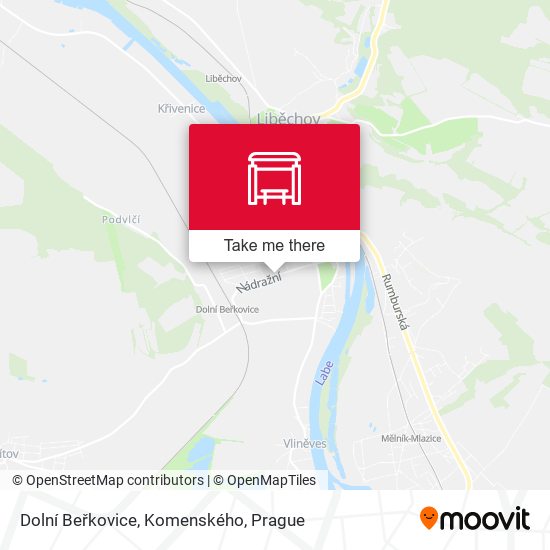 Dolní Beřkovice, Komenského map