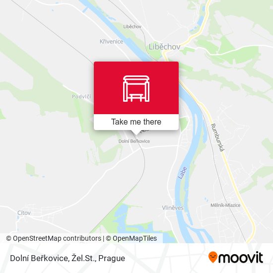 Dolní Beřkovice, Žel.St. map