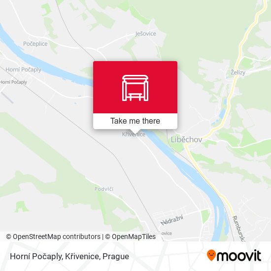 Horní Počaply, Křivenice map