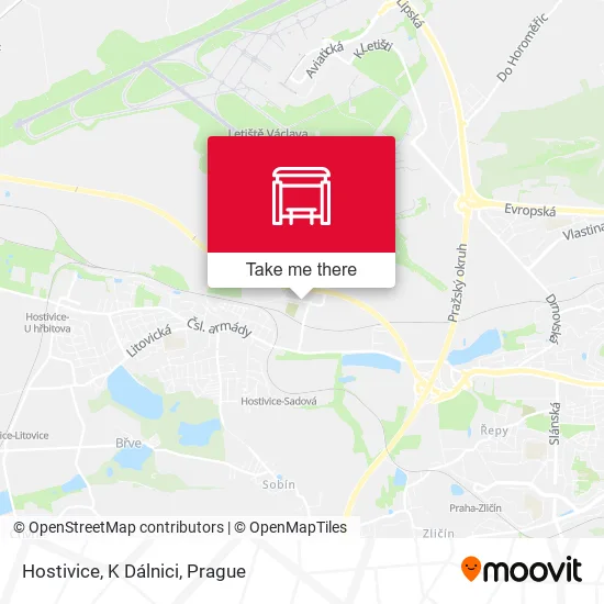 Карта Hostivice, K Dálnici