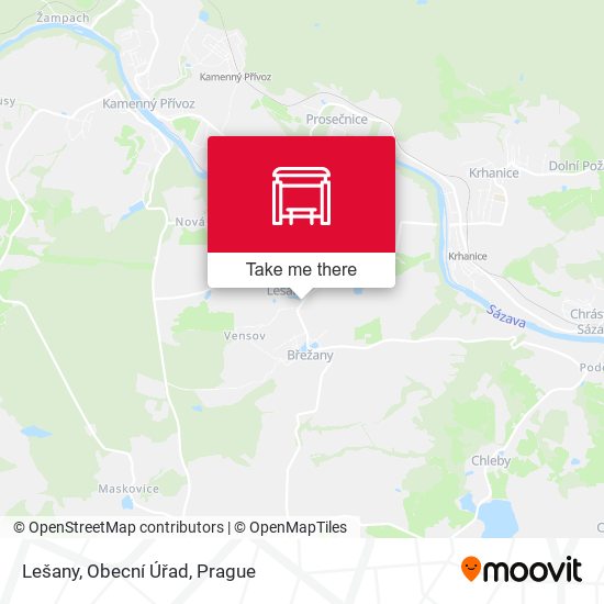 Lešany, Obecní Úřad map