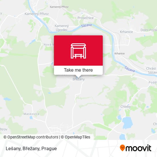 Lešany, Břežany map