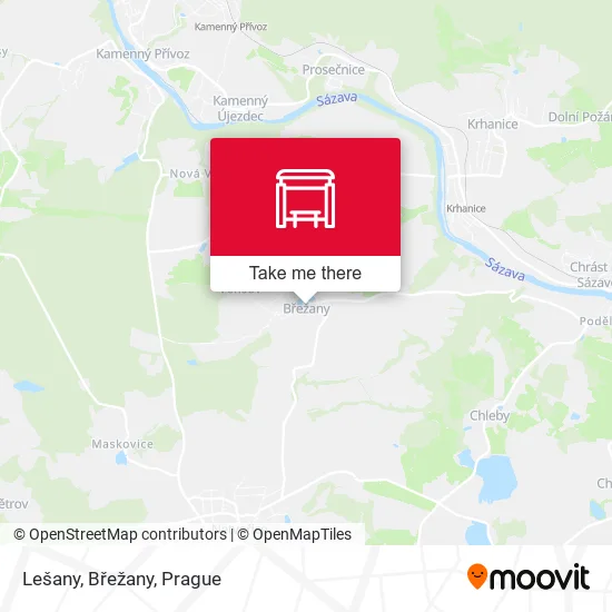 Карта Lešany, Břežany