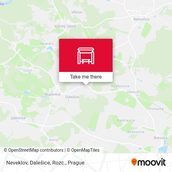 Карта Neveklov, Dalešice, Rozc.