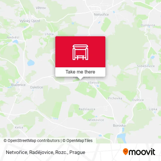 Карта Netvořice, Radějovice, Rozc.