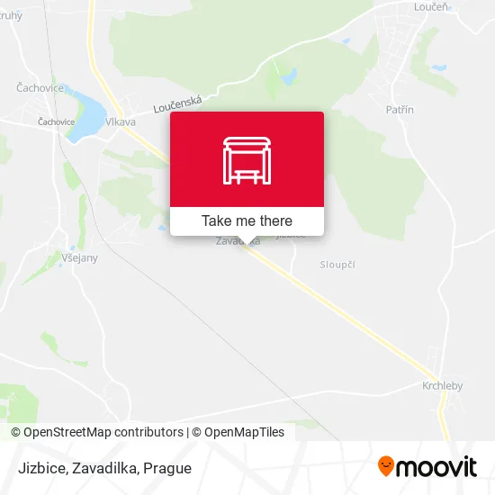 Карта Jizbice, Zavadilka