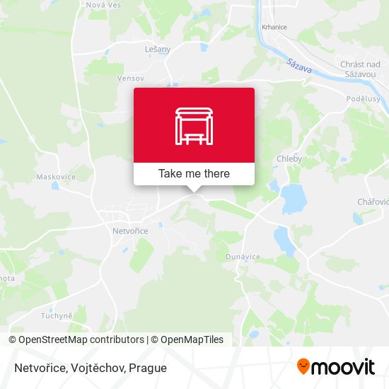 Netvořice, Vojtěchov map