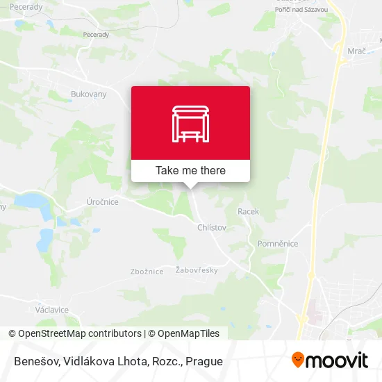 Карта Benešov, Vidlákova Lhota, Rozc.
