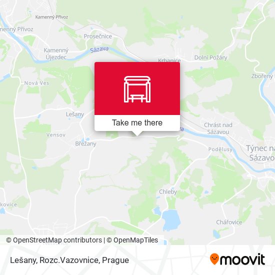 Lešany, Rozc.Vazovnice map