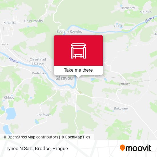 Týnec N.Sáz., Brodce map