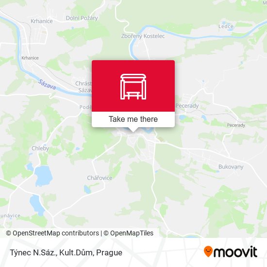 Týnec N.Sáz., Kult.Dům map