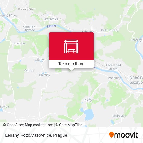 Карта Lešany, Rozc.Vazovnice