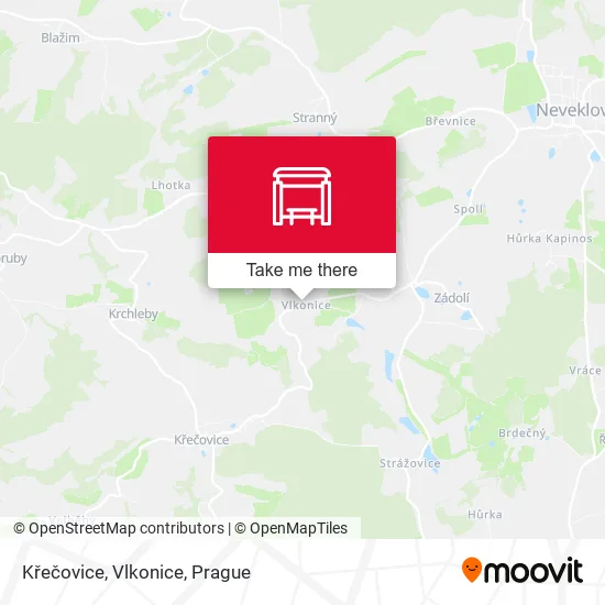 Карта Křečovice, Vlkonice