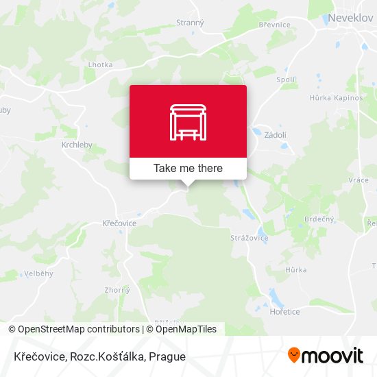 Křečovice, Rozc.Košťálka map