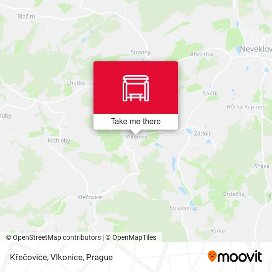 Карта Křečovice, Vlkonice