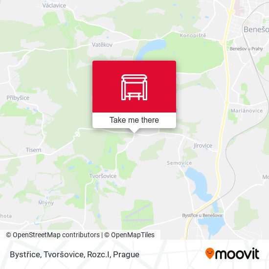 Карта Bystřice, Tvoršovice, Rozc.I