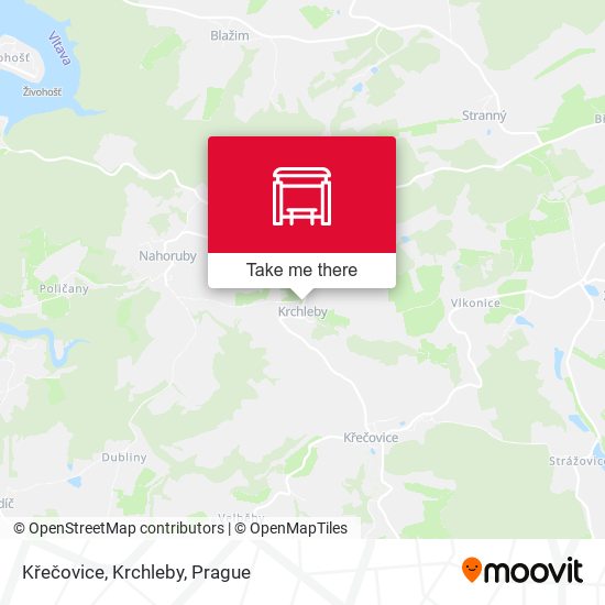 Křečovice, Krchleby map