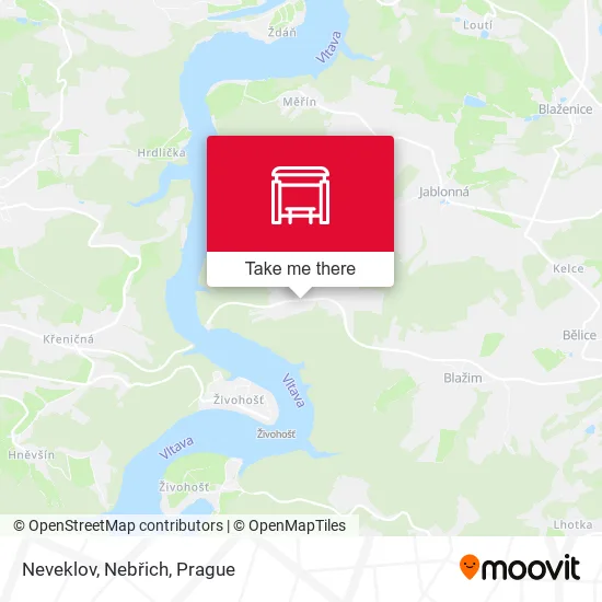 Neveklov, Nebřich map