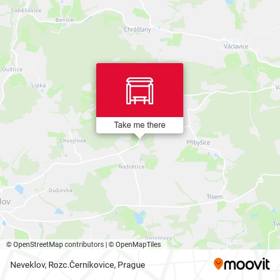 Neveklov, Rozc.Černíkovice map