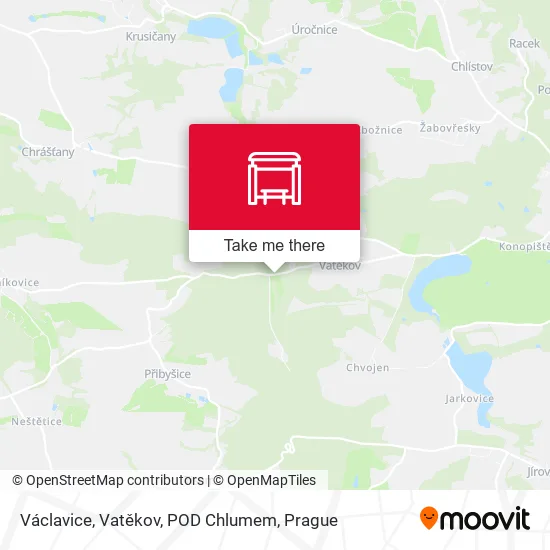 Карта Václavice, Vatěkov, POD Chlumem