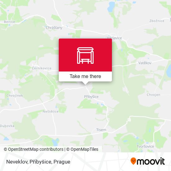 Neveklov, Přibyšice map