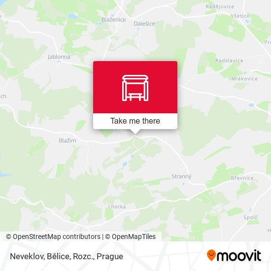 Карта Neveklov, Bělice, Rozc.